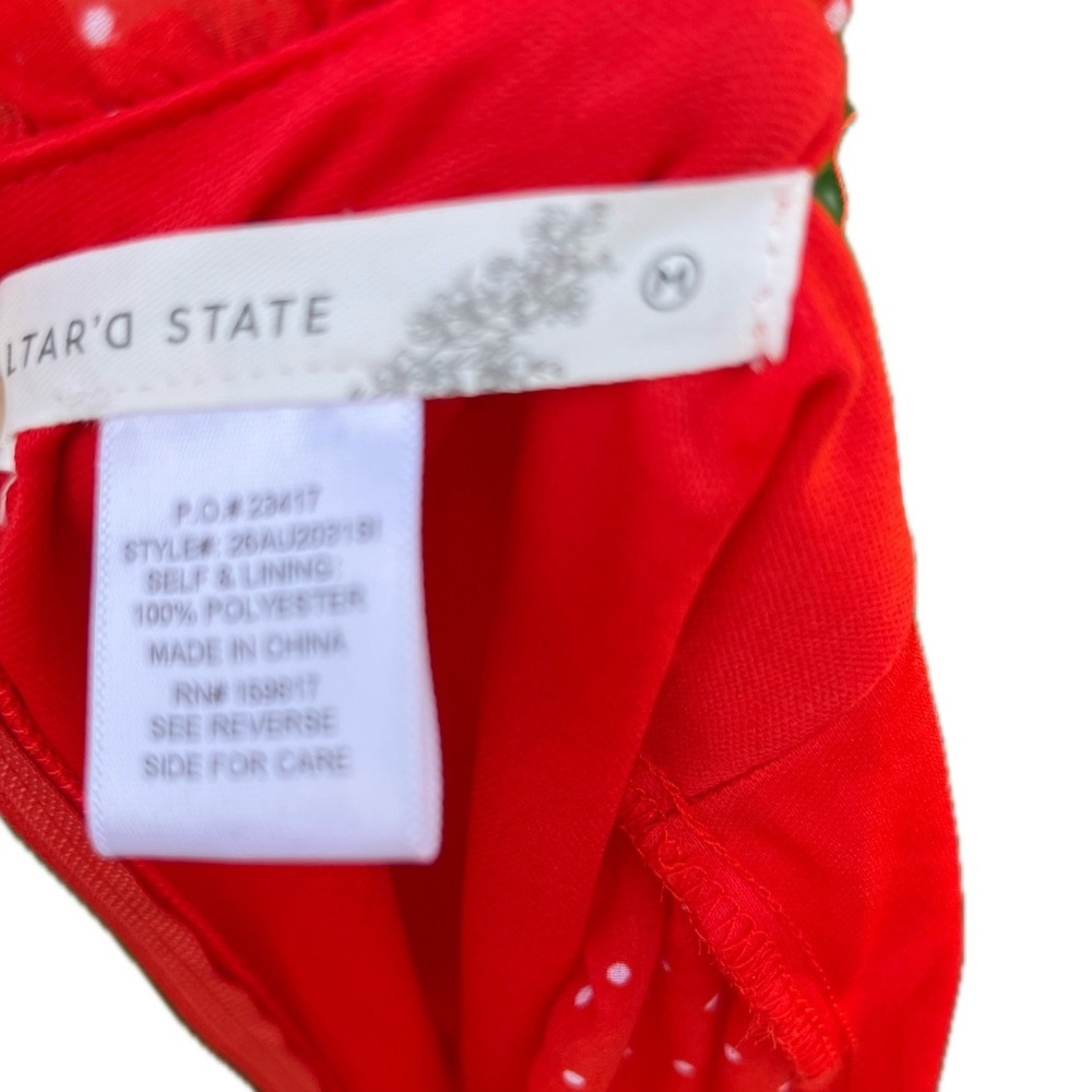 Altar'd State Bowie Romper Women's Sz Medium Red Polka Dot Ruffle - Picture 8 of 8